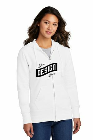 Port & Co   Women's Core Fleece Full-Zip Hooded Sweatshirt