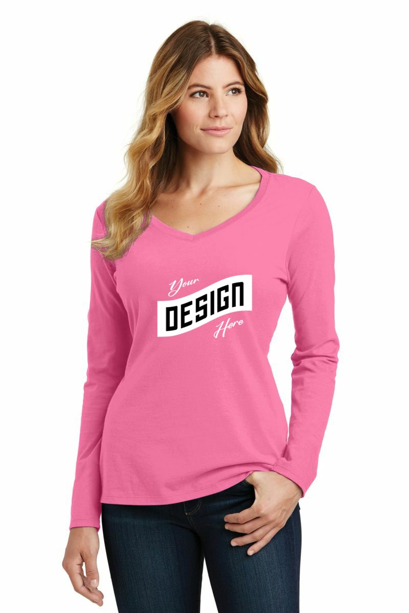 Port & Company ® Women's Long Sleeve Fan Favorite V-Neck Tee