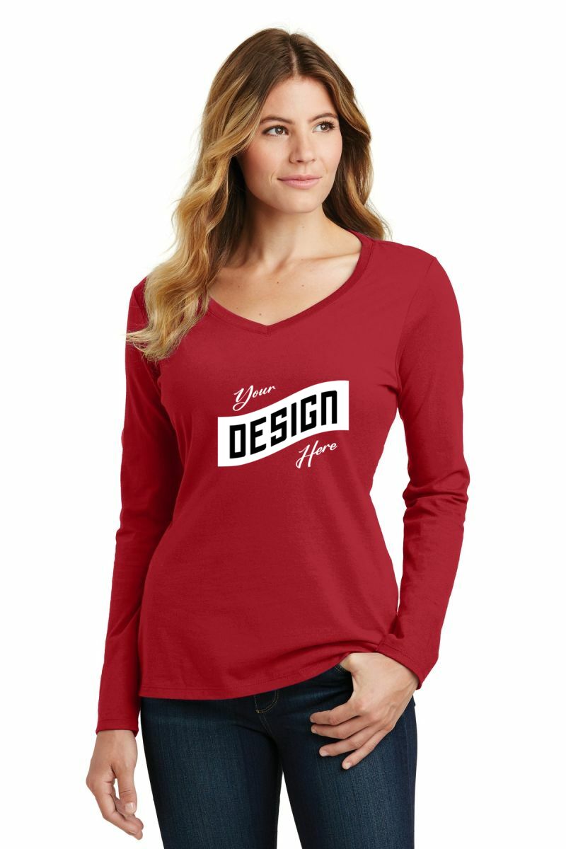 Port & Company ® Women's Long Sleeve Fan Favorite V-Neck Tee