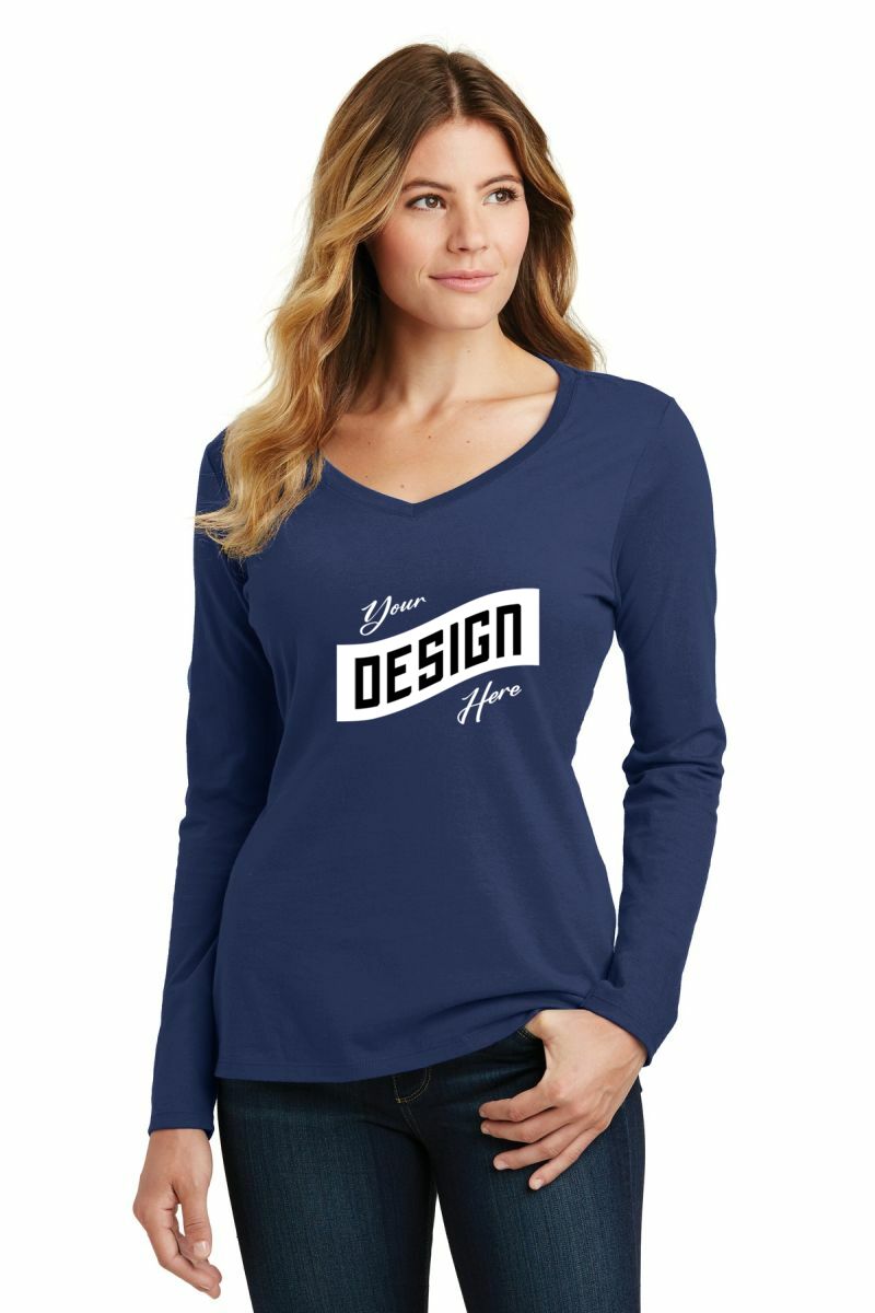 Port & Company ® Women's Long Sleeve Fan Favorite V-Neck Tee