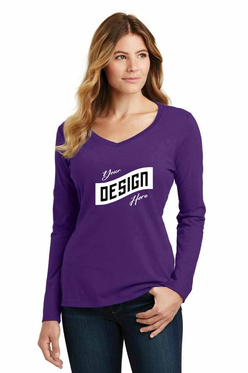 Port & Company ® Women's Long Sleeve Fan Favorite V-Neck Tee