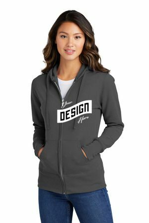 Port & Co   Women's Core Fleece Full-Zip Hooded Sweatshirt