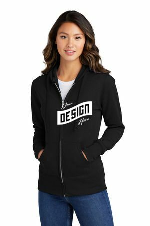 Port & Co   Women's Core Fleece Full-Zip Hooded Sweatshirt