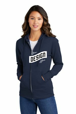 Port & Co   Women's Core Fleece Full-Zip Hooded Sweatshirt