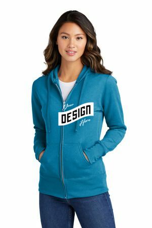 Port & Co   Women's Core Fleece Full-Zip Hooded Sweatshirt
