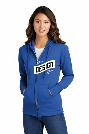 Port & Co   Women's Core Fleece Full-Zip Hooded Sweatshirt