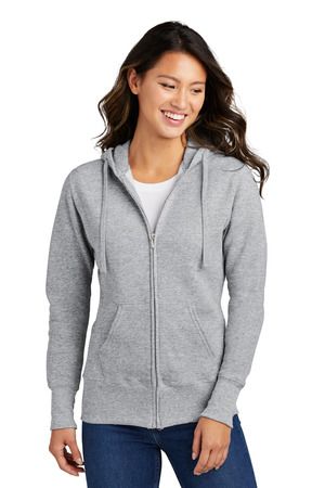 Port & Co   Women's Core Fleece Full-Zip Hooded Sweatshirt