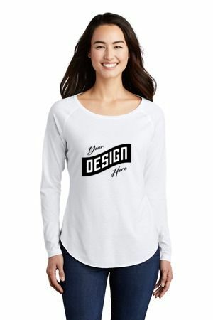 Sport-Tek ® Women's PosiCharge ® Long Sleeve Tri-Blend Wicking Scoop Neck Raglan Tee LST400LS