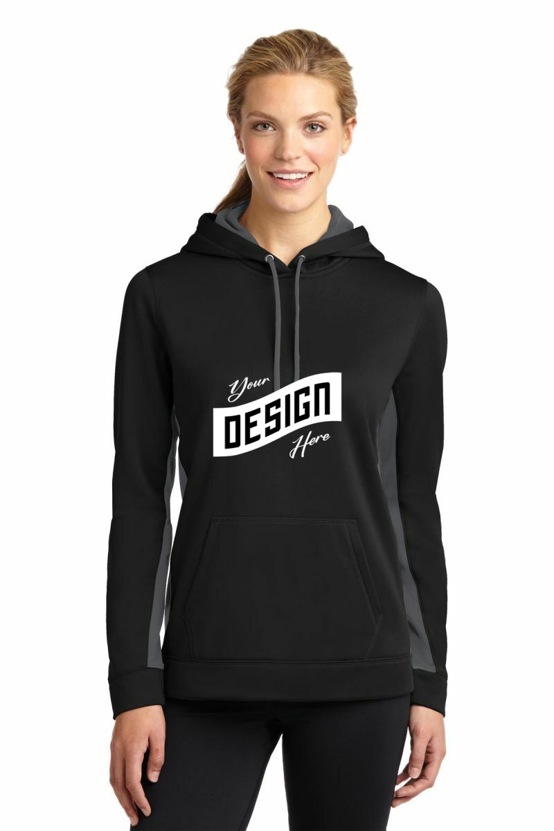 Sport-Tek ® Women's Sport-Wick ® Fleece Colorblock Hooded Pullover