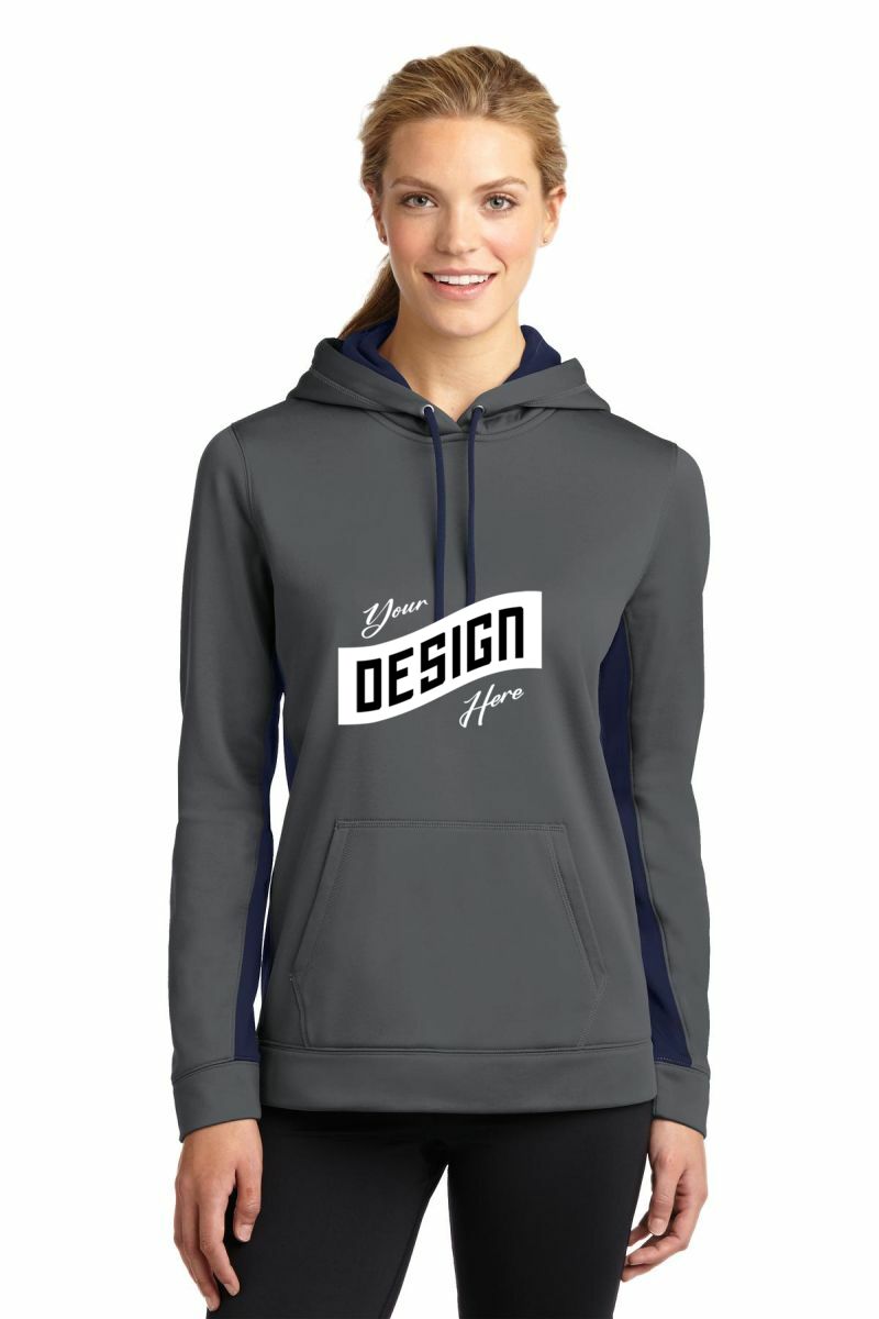 Sport-Tek ® Women's Sport-Wick ® Fleece Colorblock Hooded Pullover