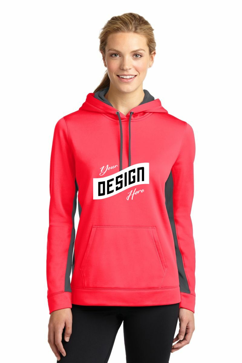 Sport-Tek ® Women's Sport-Wick ® Fleece Colorblock Hooded Pullover