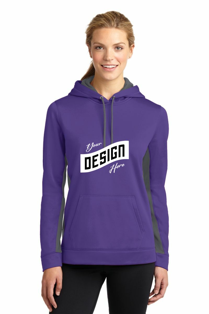 Sport-Tek ® Women's Sport-Wick ® Fleece Colorblock Hooded Pullover