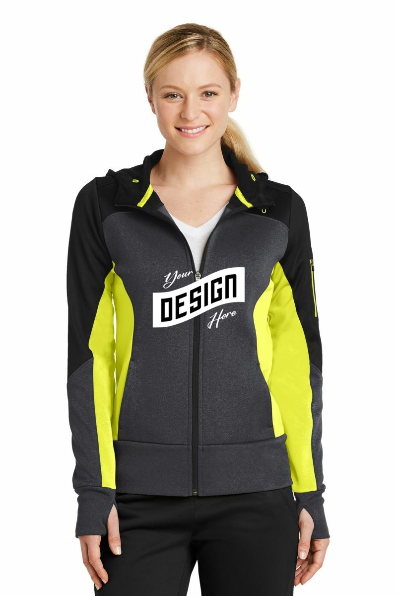 Sport-Tek ® Women's Tech Fleece Colorblock Full-Zip Hooded Jacket