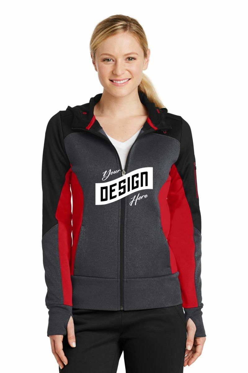 Sport-Tek ® Women's Tech Fleece Colorblock Full-Zip Hooded Jacket