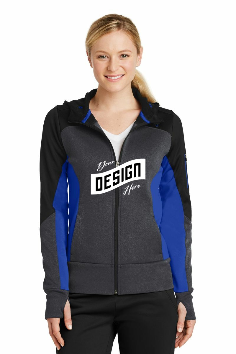 Sport-Tek ® Women's Tech Fleece Colorblock Full-Zip Hooded Jacket