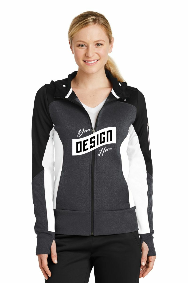 Sport-Tek ® Women's Tech Fleece Colorblock Full-Zip Hooded Jacket