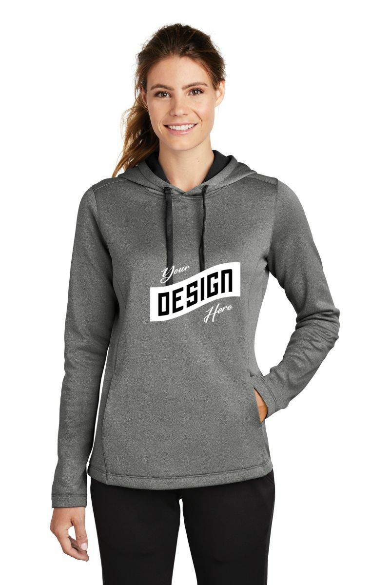 Sport-Tek ® Women's PosiCharge ® Sport-Wick ® Heather Fleece Hooded Pullover