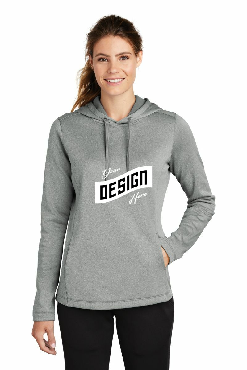Sport-Tek ® Women's PosiCharge ® Sport-Wick ® Heather Fleece Hooded Pullover