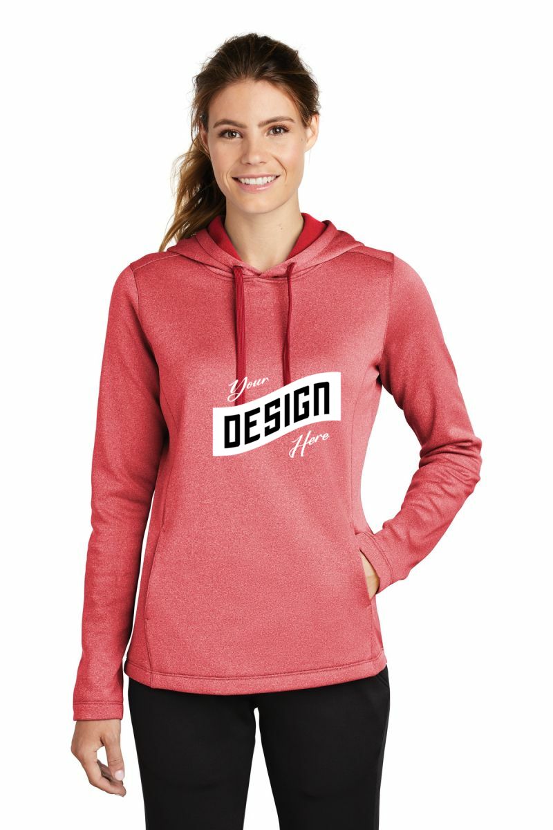 Sport-Tek ® Women's PosiCharge ® Sport-Wick ® Heather Fleece Hooded Pullover