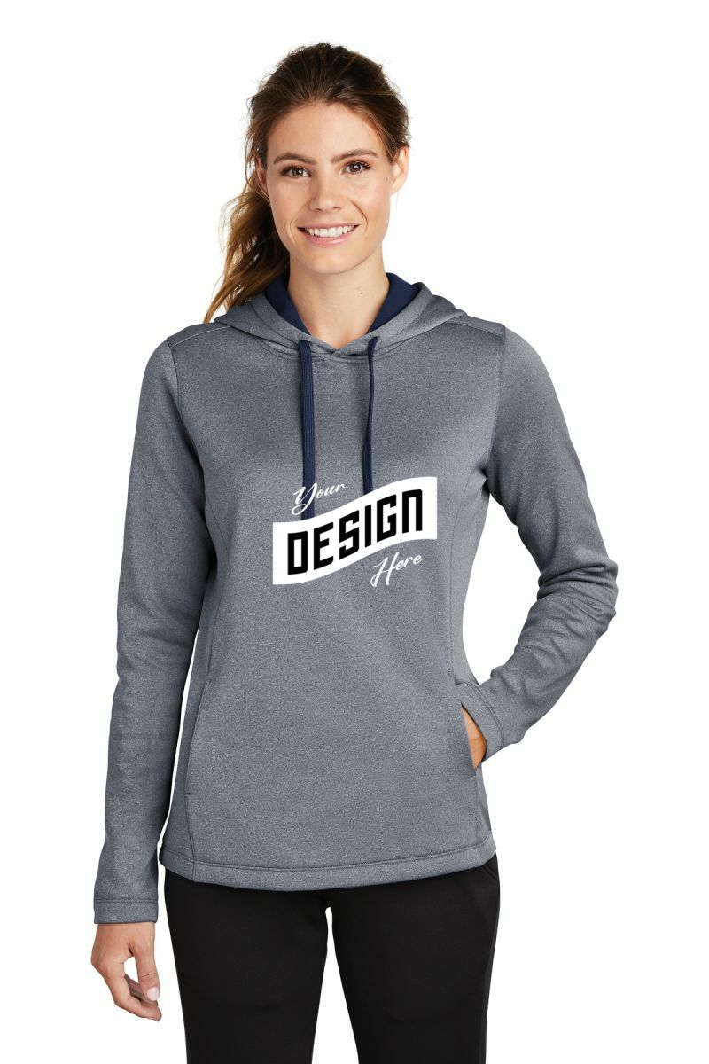 Sport-Tek ® Women's PosiCharge ® Sport-Wick ® Heather Fleece Hooded Pullover