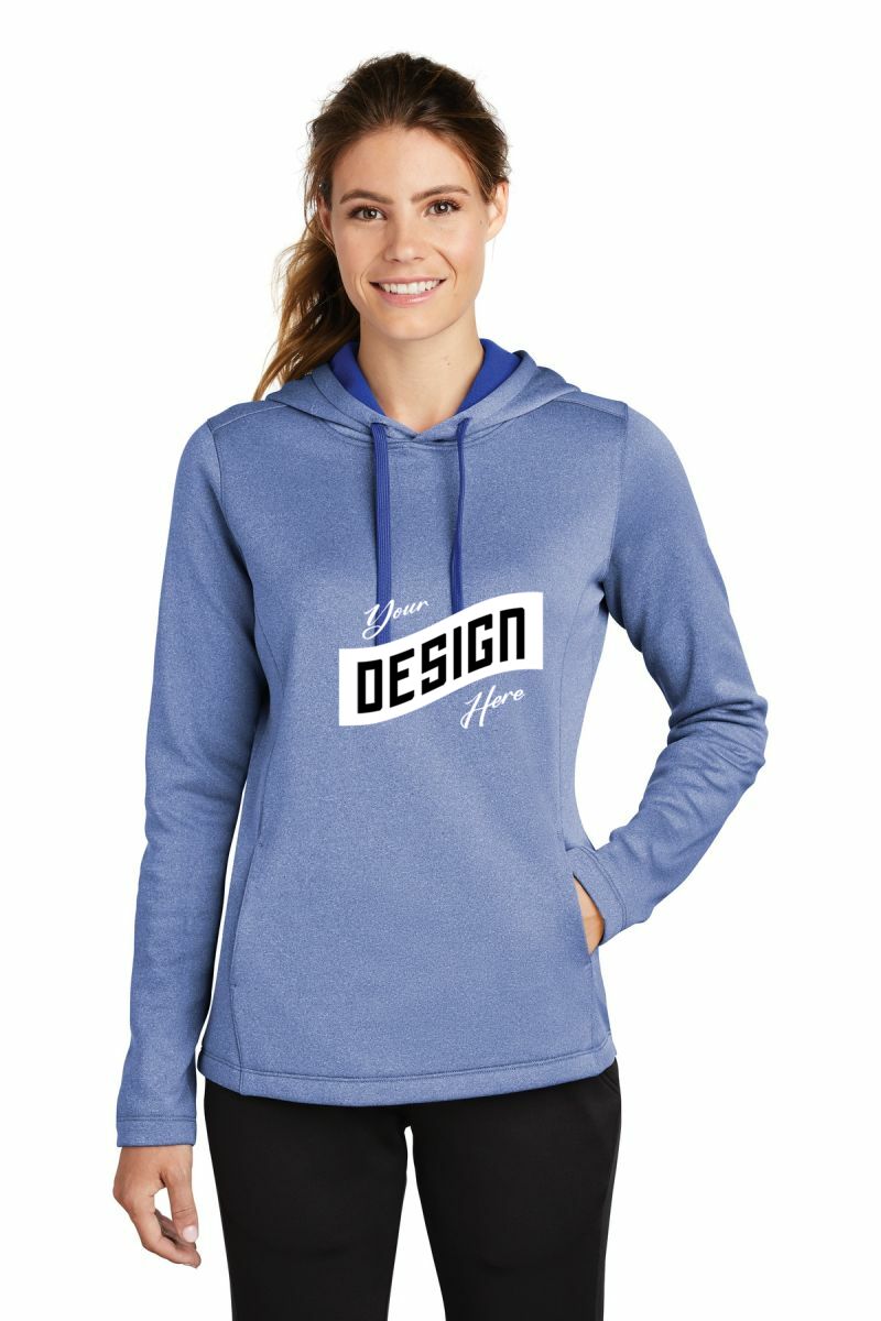 Sport-Tek ® Women's PosiCharge ® Sport-Wick ® Heather Fleece Hooded Pullover