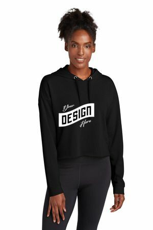 Sport-Tek ® Women's PosiCharge ® Tri-Blend Wicking Fleece Crop Hooded Pullover LST298
