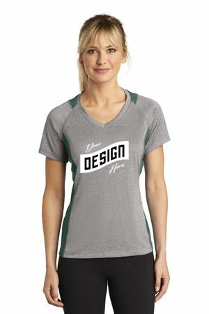 Sport-Tek ® Women's Heather Colorblock Contender V-Neck Tee