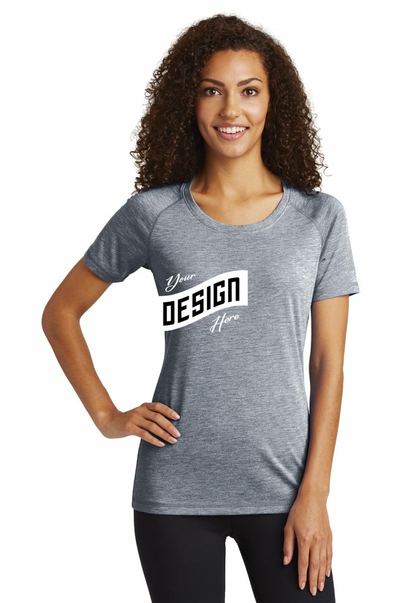 Sport-Tek ® Women's PosiCharge ® Tri-Blend Wicking Scoop Neck Raglan Tee
