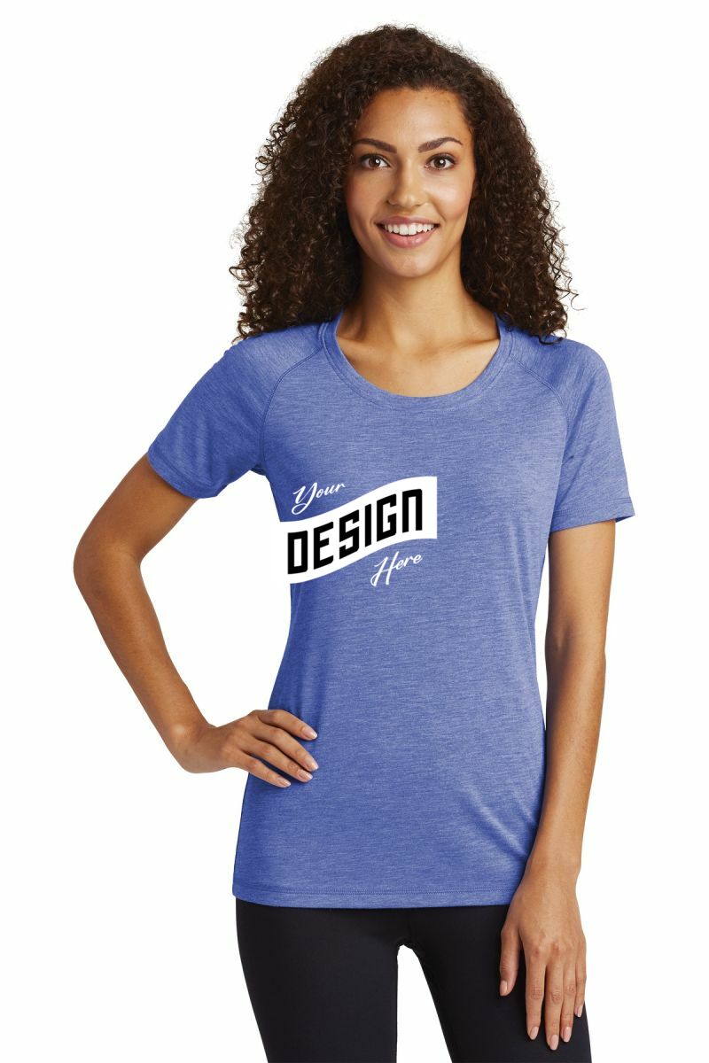 Sport-Tek ® Women's PosiCharge ® Tri-Blend Wicking Scoop Neck Raglan Tee