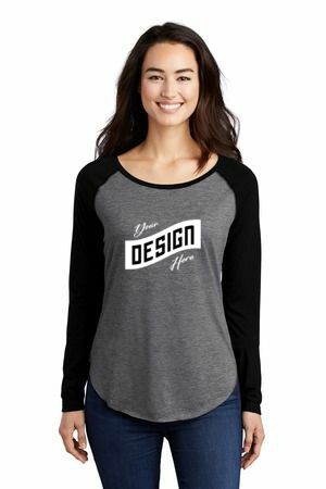 Sport-Tek ® Women's PosiCharge ® Long Sleeve Tri-Blend Wicking Scoop Neck Raglan Tee LST400LS