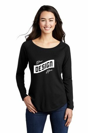 Sport-Tek ® Women's PosiCharge ® Long Sleeve Tri-Blend Wicking Scoop Neck Raglan Tee LST400LS