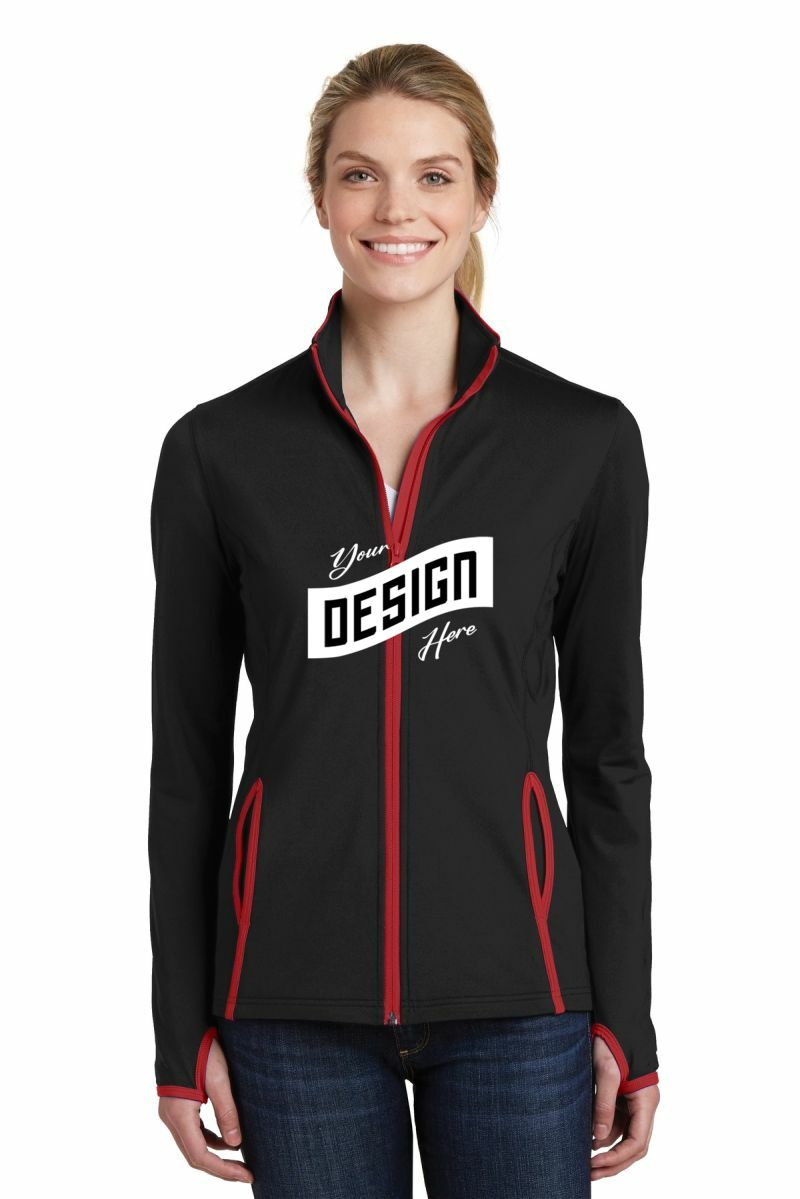 Sport-Tek ®  Women's Sport-Wick ®  Stretch Contrast Full-Zip Jacket