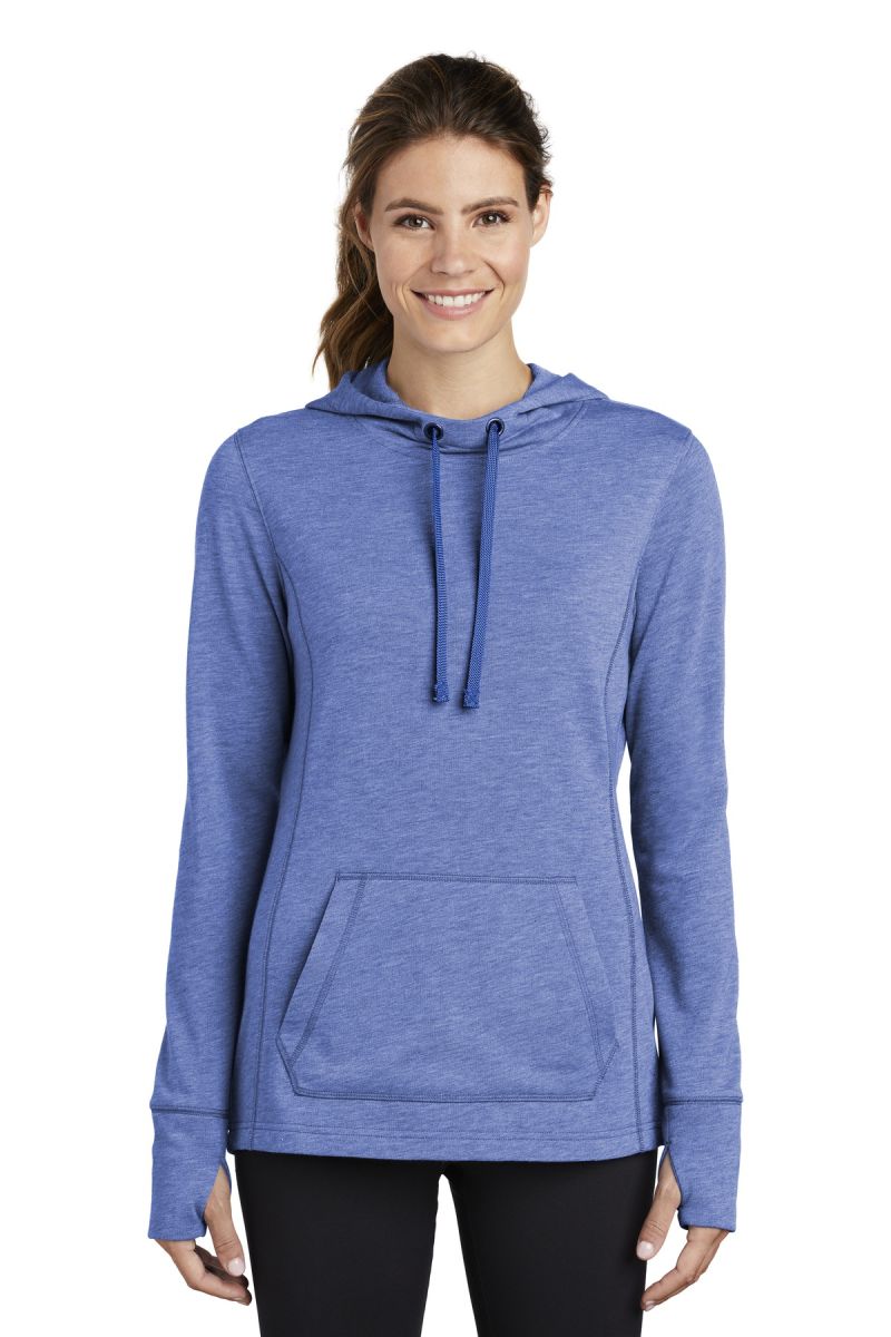 Sport-Tek  ®  Women's PosiCharge  ®  Tri-Blend Wicking Fleece Hooded Pullover