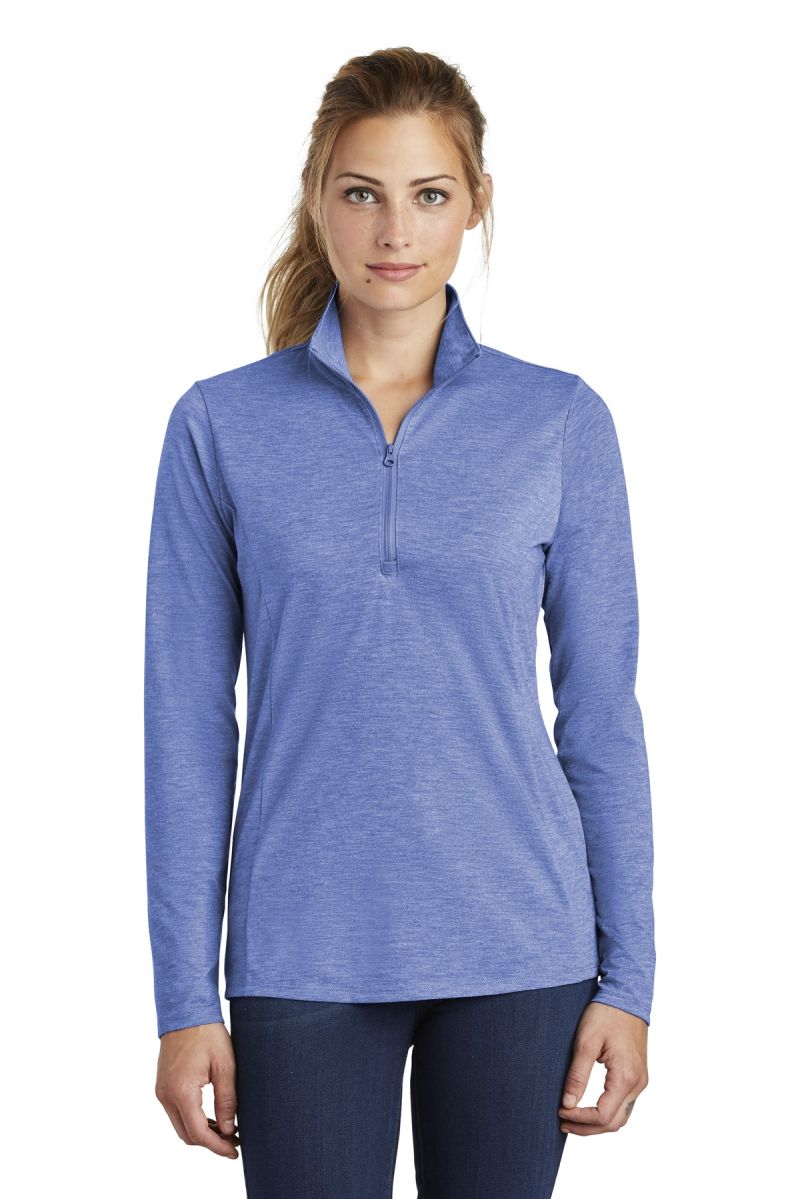 Sport-Tek  ®  Women's PosiCharge  ®  Tri-Blend Wicking 1/4-Zip Pullover