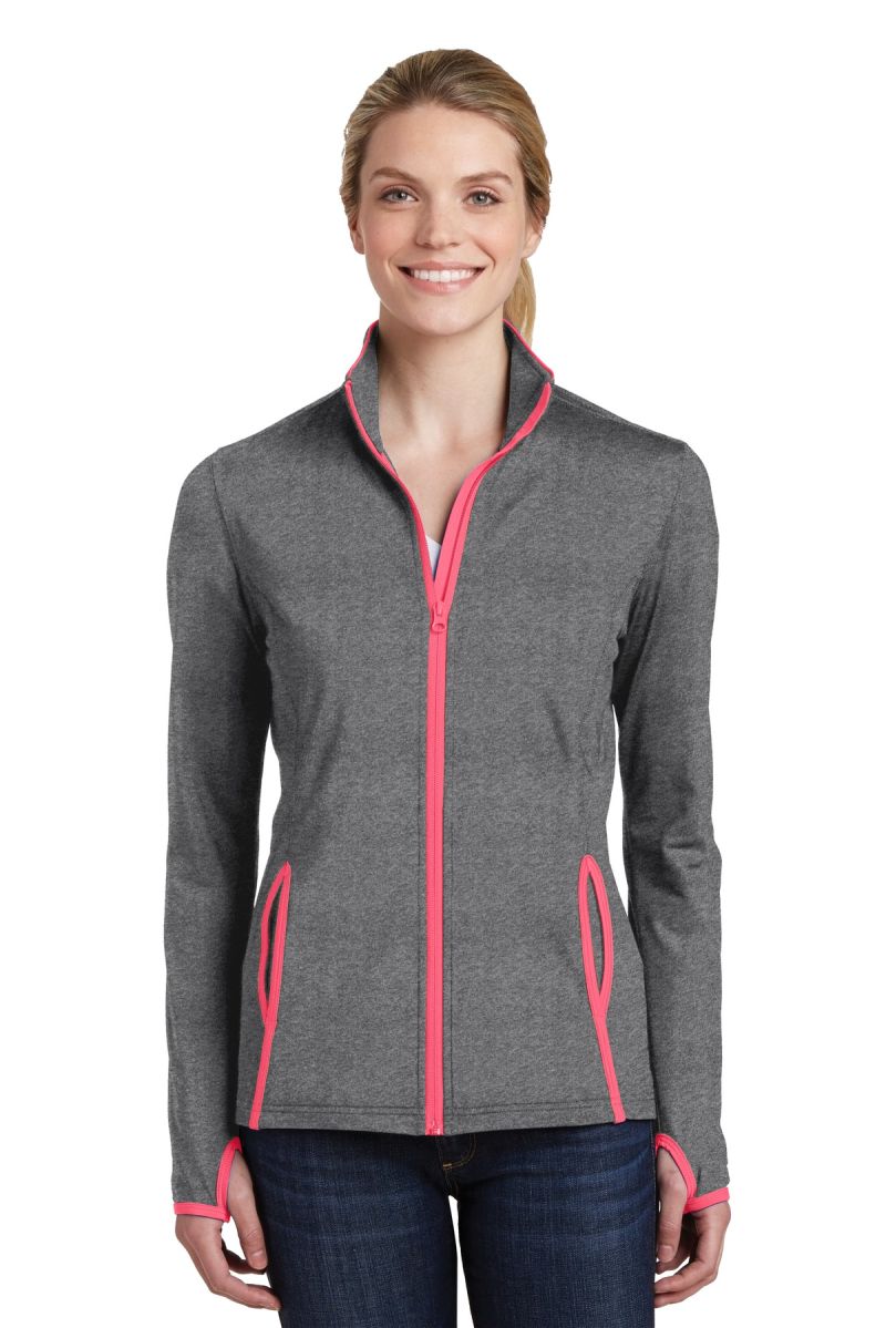Sport-Tek ®  Women's Sport-Wick ®  Stretch Contrast Full-Zip Jacket
