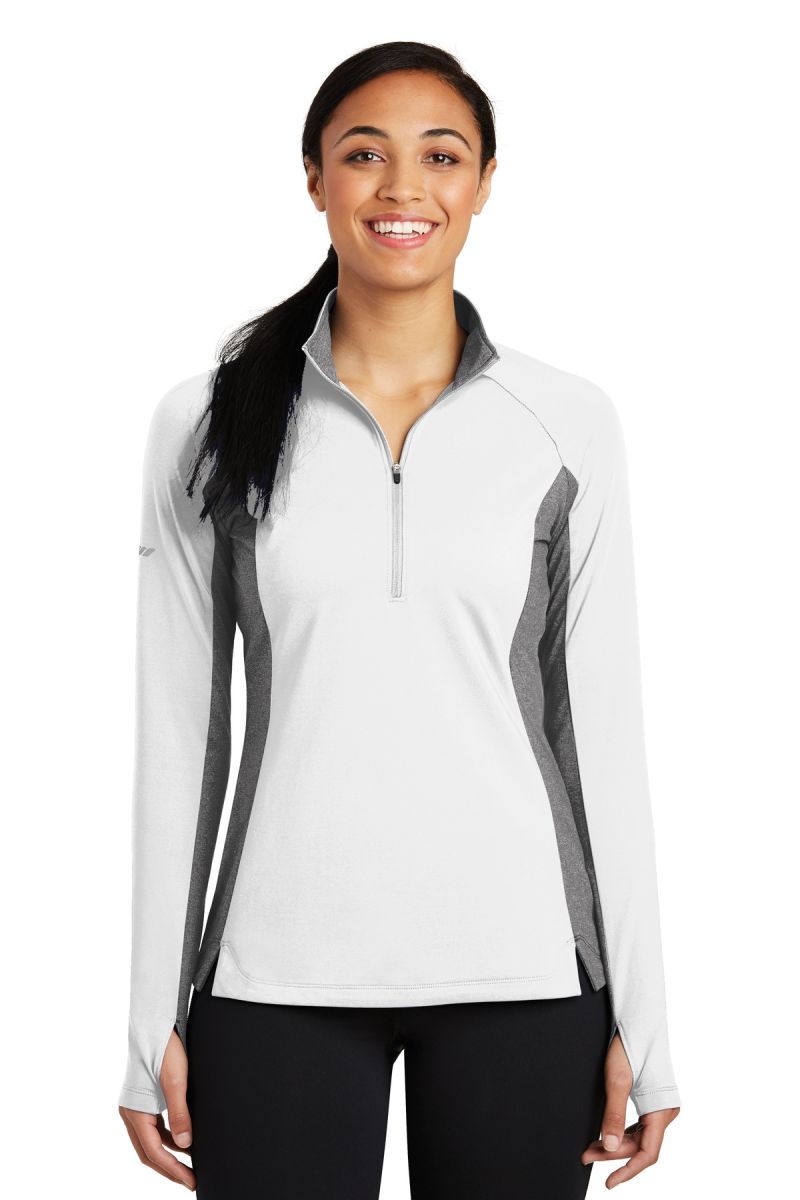 Sport-Tek ®  Women's Sport-Wick ®  Stretch Contrast 1/4-Zip Pullover