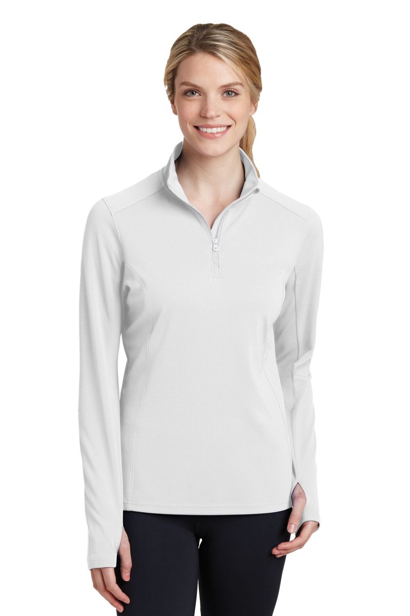 Sport-Tek ®  Women's Sport-Wick ®  Textured 1/4-Zip Pullover