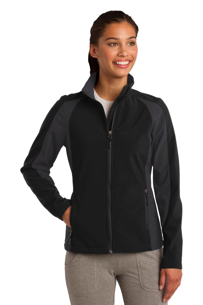  DISCONTINUED  Sport-Tek ®  Women's Colorblock Soft Shell Jacket