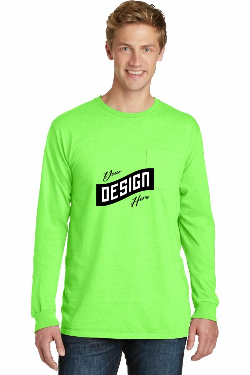  DISCONTINUED  Port & Company ®  Beach Wash ®  Garment-Dyed Long Sleeve Pocket Tee  PC099LSP