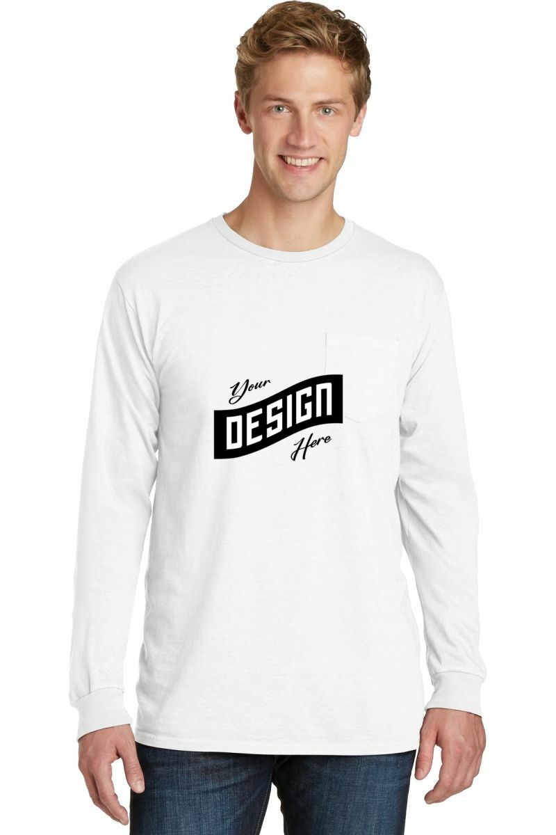  DISCONTINUED  Port & Company ®  Beach Wash ®  Garment-Dyed Long Sleeve Pocket Tee  PC099LSP