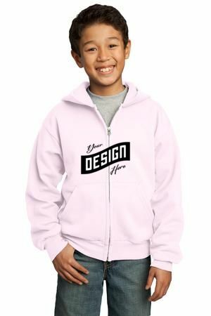 Port & Co Youth Core Fleece Full-Zip Hooded Sweatshirt