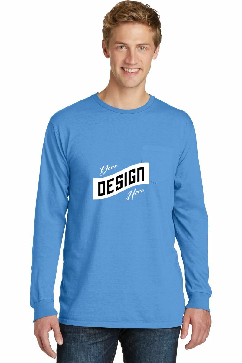  DISCONTINUED  Port & Company ®  Beach Wash ®  Garment-Dyed Long Sleeve Pocket Tee  PC099LSP