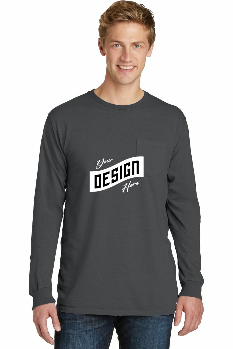  DISCONTINUED  Port & Company ®  Beach Wash ®  Garment-Dyed Long Sleeve Pocket Tee  PC099LSP