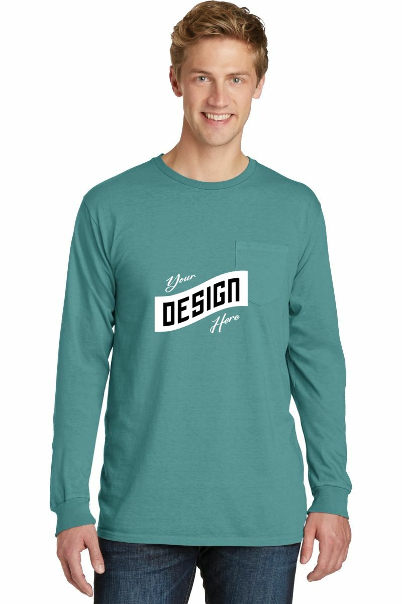  DISCONTINUED  Port & Company ®  Beach Wash ®  Garment-Dyed Long Sleeve Pocket Tee  PC099LSP