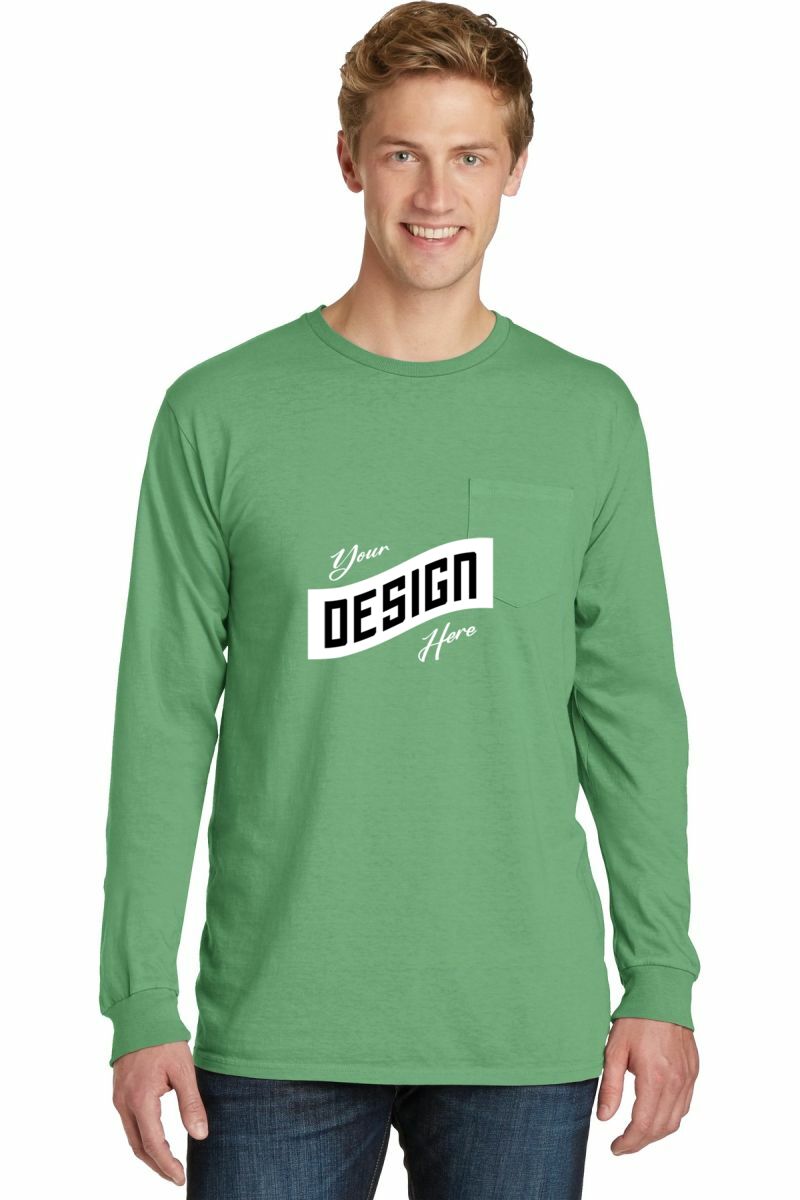  DISCONTINUED  Port & Company ®  Beach Wash ®  Garment-Dyed Long Sleeve Pocket Tee  PC099LSP