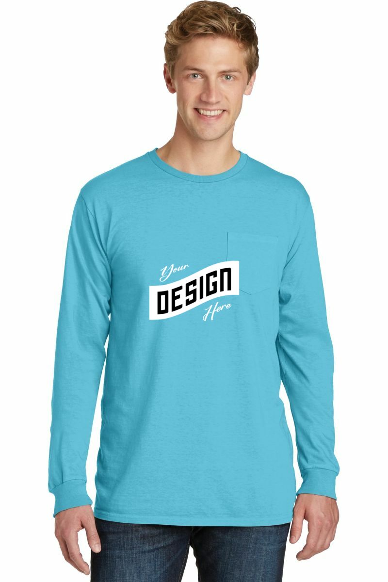  DISCONTINUED  Port & Company ®  Beach Wash ®  Garment-Dyed Long Sleeve Pocket Tee  PC099LSP