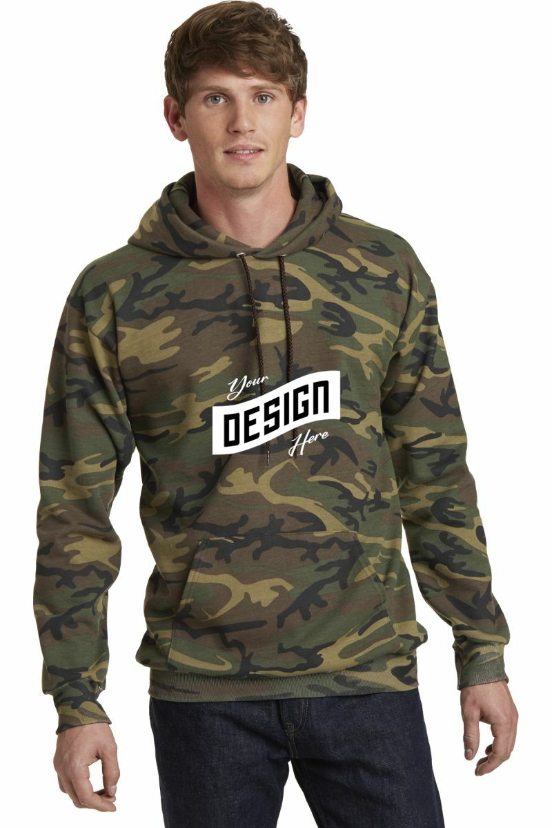 Port & Co   Core Fleece Camo Pullover Hooded Sweatshirt