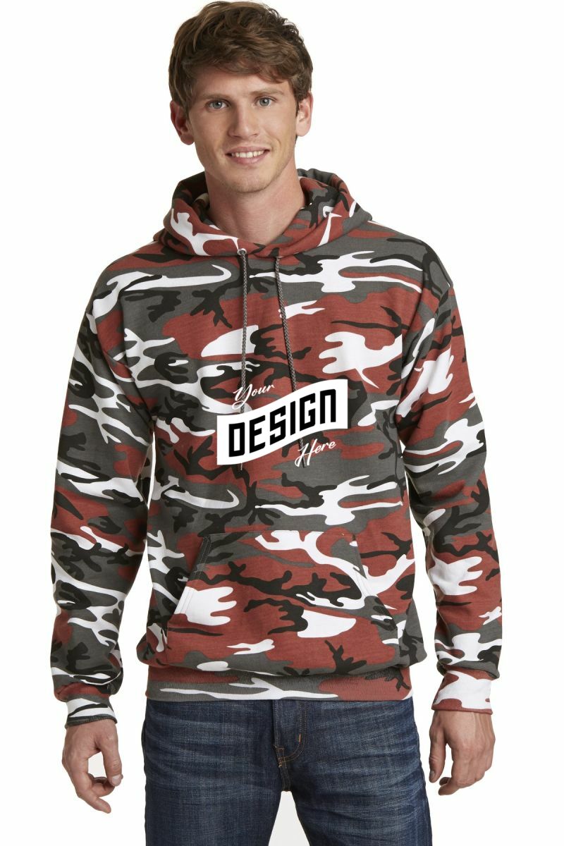 Port & Co   Core Fleece Camo Pullover Hooded Sweatshirt