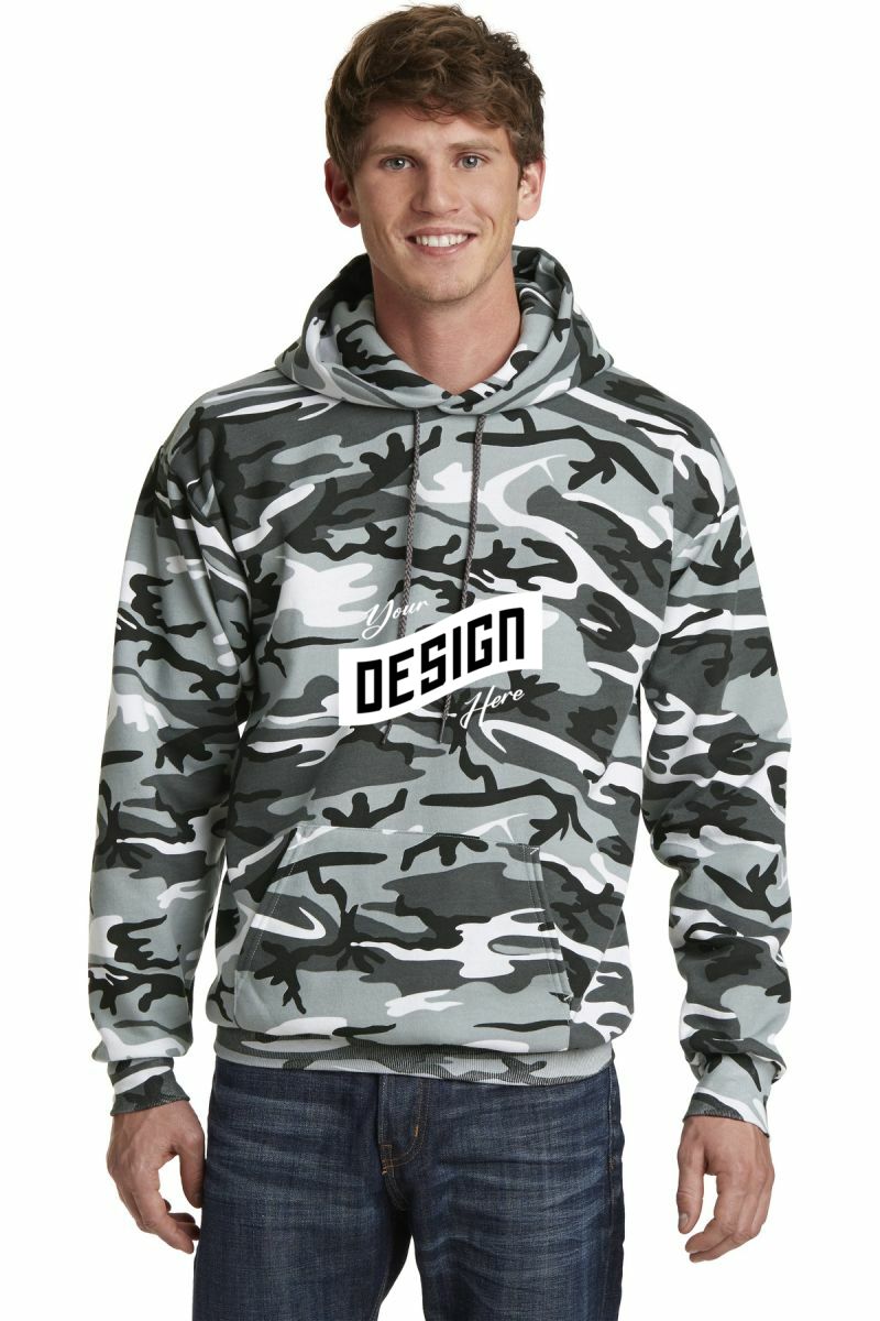 Port & Co   Core Fleece Camo Pullover Hooded Sweatshirt