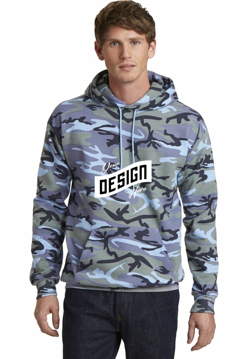 Port & Co   Core Fleece Camo Pullover Hooded Sweatshirt